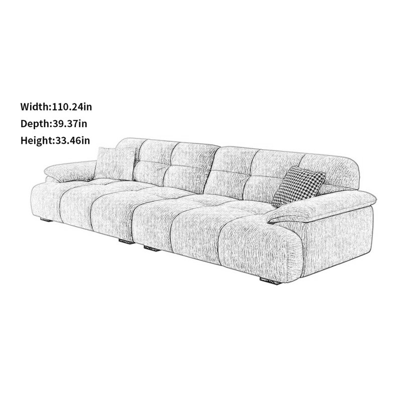 Mansell, Gris clair, 33.46” H x 110.24” W x 39.37” D