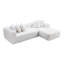 Canapé moderne en L 107,9 po en forme de L, canapé 4 places blanc rembourré pour chambre à coucher, assise profonde et agencement flexible, canapé modulaire à assise souple, configuration, coussins
