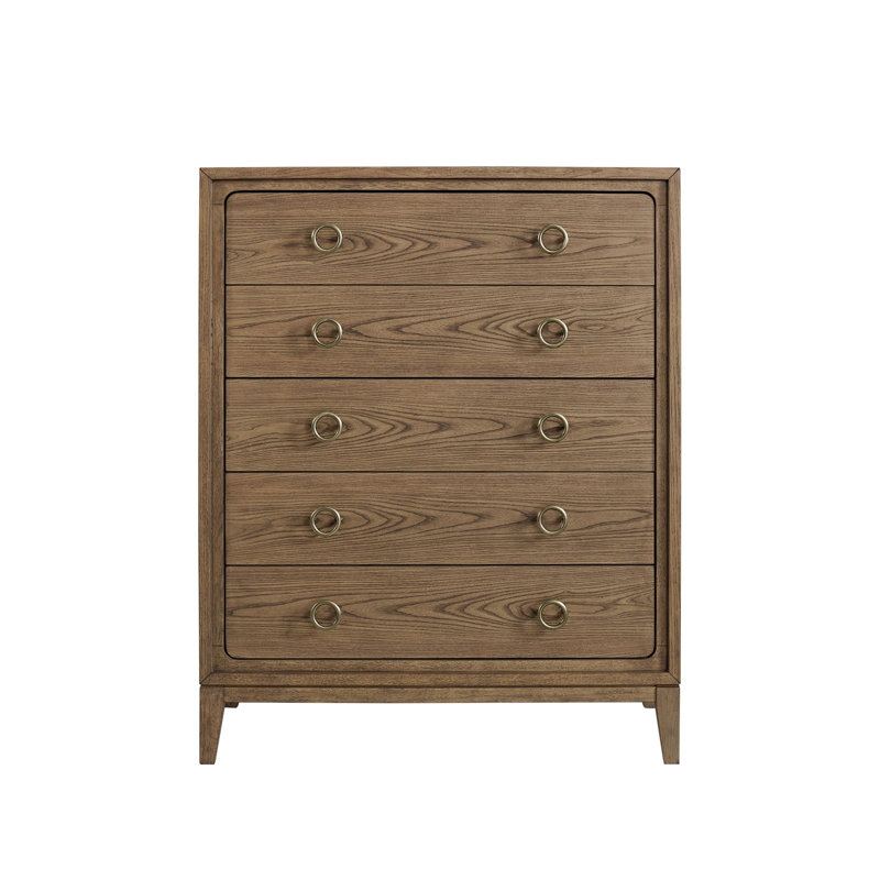 Commode 5 tiroirs au fini latté (Commode)