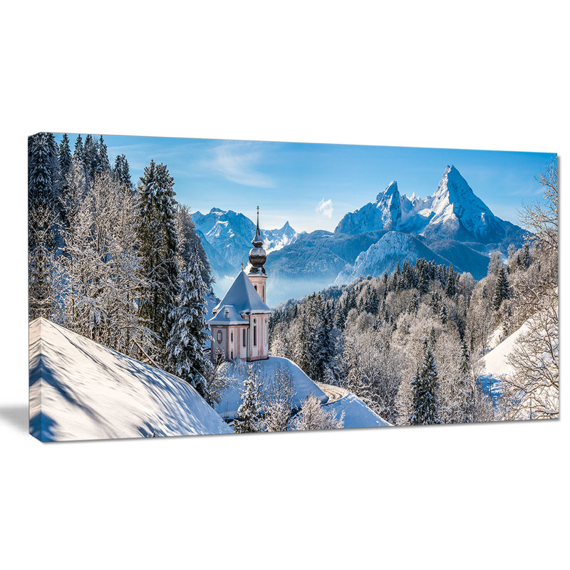 Paysage de montagne, art mural sur toile, Alpes bavaroises, reproduction d'hiver - Hiver dans les Alpes bavaroises