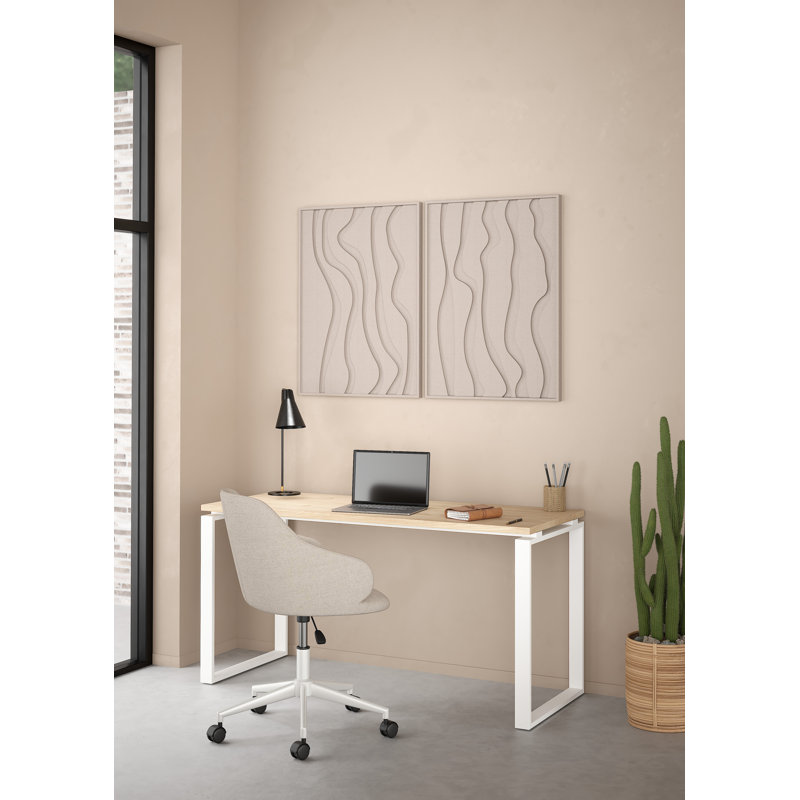 Embrie 59.06'' W Rectangle Writing Desk, White