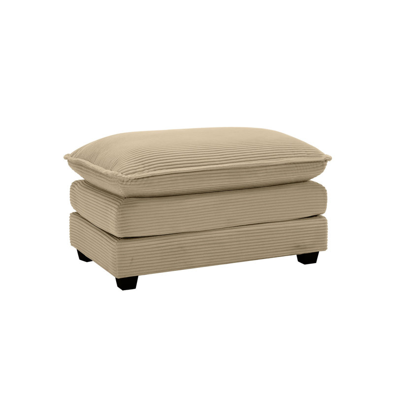 Tan Footstool With Corduroy Covering, Suits Various Sofas, Comfy Corduroy, Different Seater, Tan