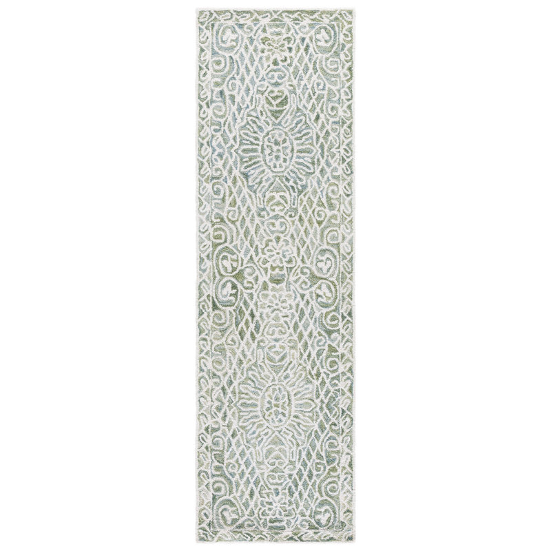 Metro 953, laine 80% touffetée à la main; Tapis oriental 20% coton, Tapis de couloir 2 pi 3 po x 8 pi