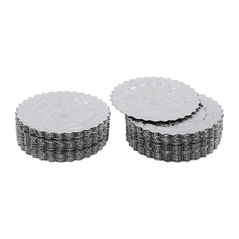 Chargeur en plastique 13 po (ensemble de 50), Argent argent