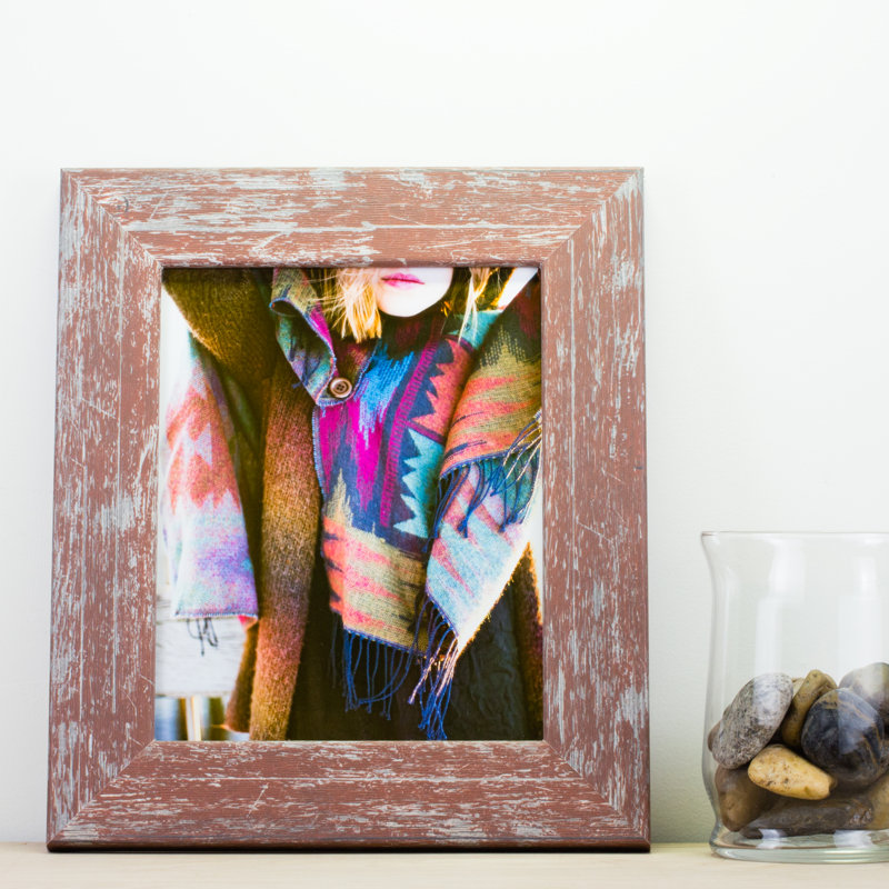 Cadre photo simple Samra, Bois de grange rouge, L 12 po x H 14 po