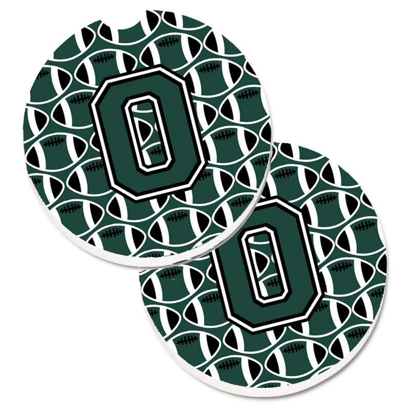 Sous-verre de football, O, Vert / blanc