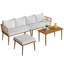 Ensemble de canapé modulaire d'extérieur en rotin avec coussins et table basse