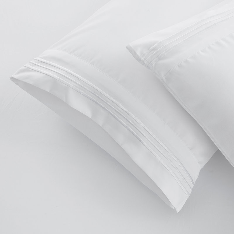 1800 Series Double-Brushed Microfiber Hypoallergenic Sheet Set, White, Twin Sheet Set with 1 Pillowcase