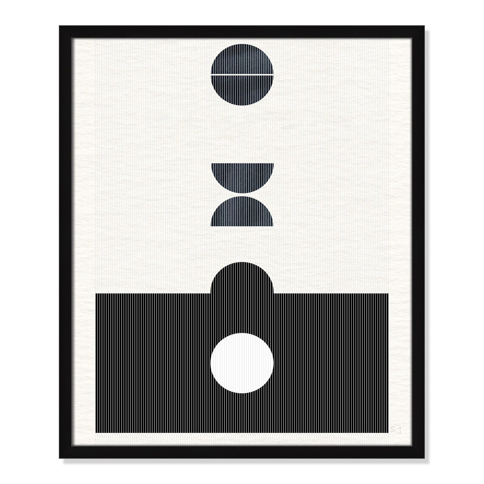 Eclipse I by Susan Jill, 25.5" H x 21.5" W x 0.75" D, Satin Black Framed