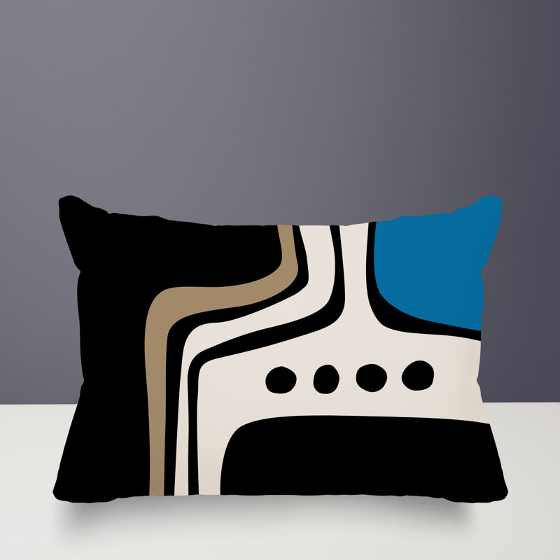 Coussin lombaire réversible intérieur / extérieur Sofi Minimalist, H 14 po x l 20 po, Turquoise