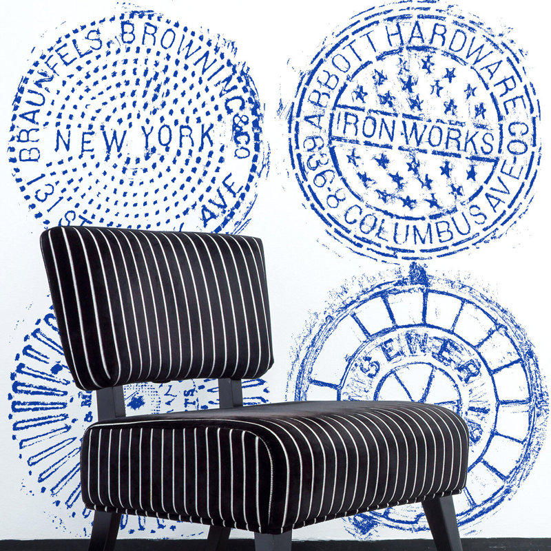 NYC Manhole, Blue/White, Vinyl