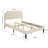 Sietje Bed with Button Tufted Upholstered Headboard, Strong Wooden Slats Queen Size Platform Bed Frame, No Box Spring Needed, Easy Assembly, Beige-2038162440-2038162442