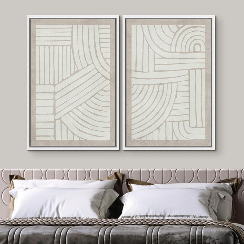 «Wood Tree Ring Gray Duo Wilderness», 2 pièces, Blanc, H 24 po x l 16 po