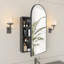 Armoires à pharmacie arquées avec miroir, miroir de salle de bain avec rangement et prise de charge 3 tablettes réglables-266774898-266774867