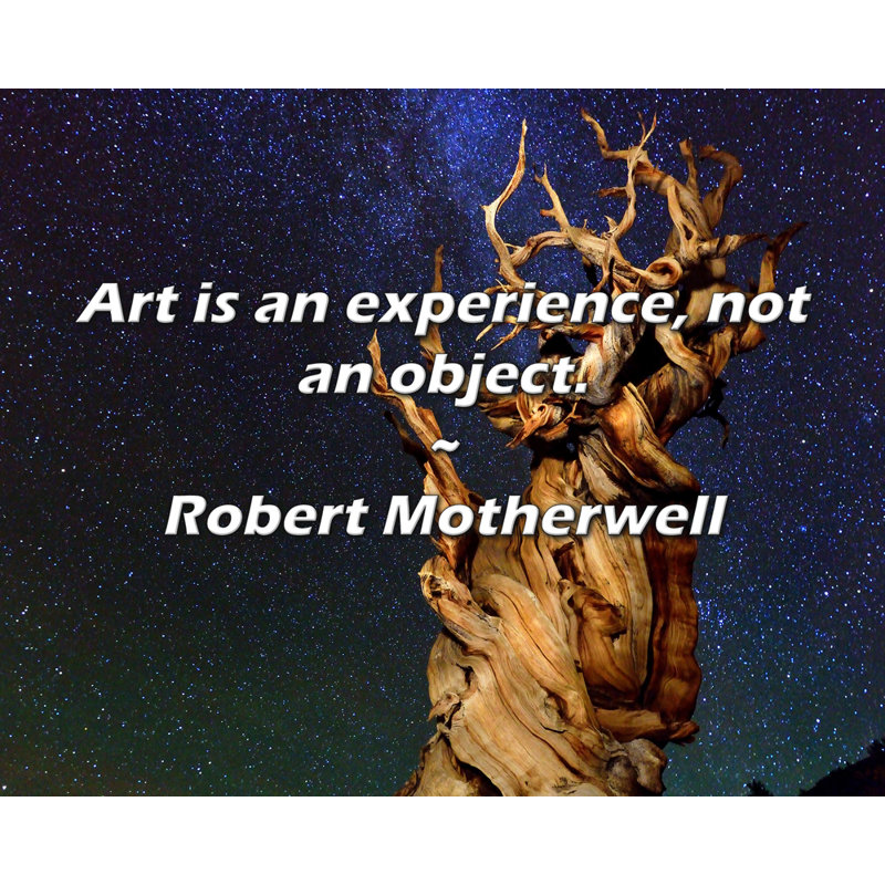 Robert Motherwell Citation: L'art est une expérience, pas un objet., H 15 po x l 18 po