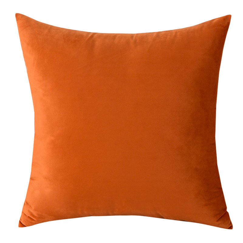 Housse de coussin carré en velours , Orange