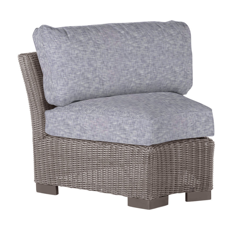 Club Woven Patio Chair with Cushions, No Welt, Indigo Velvet, Oyster
