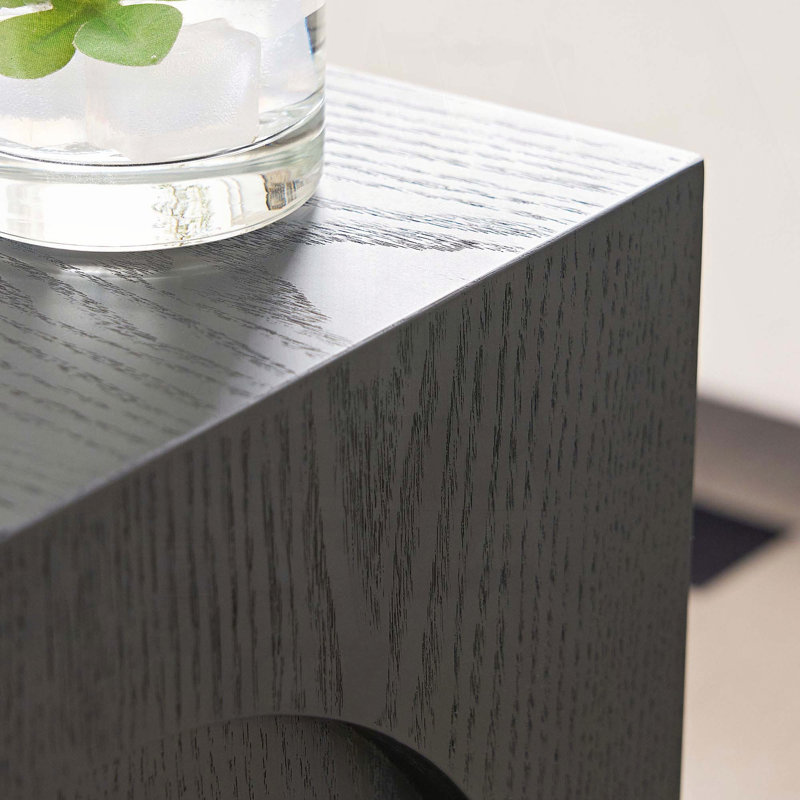 Table d'appoint carrée 15,74 po - Bois aggloméré noir moderne