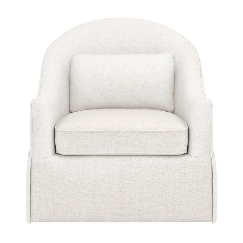 Martha 30.3 ″ Wide Upholstered Swivel Barrel Accent Chair, Cream White