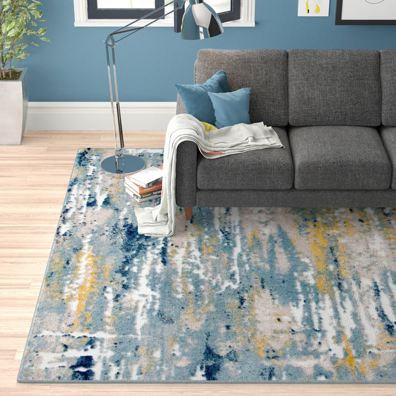 Agastya Teal/Gold Area Rug, null