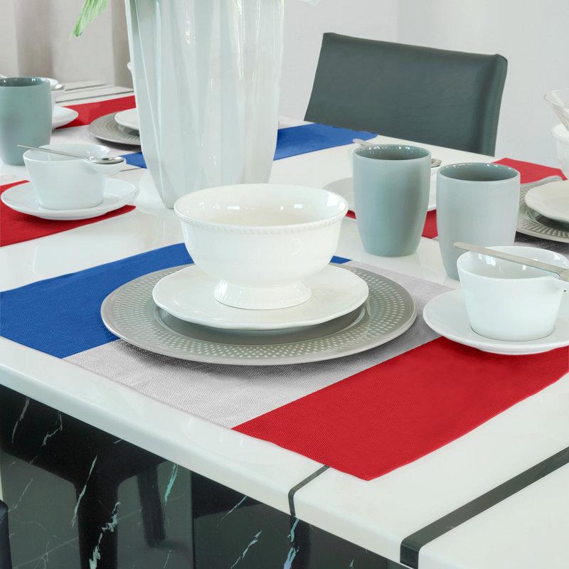 Récapitulatif de 18 po Kansas, Bleu / Blanc moyen, Sergé de coton