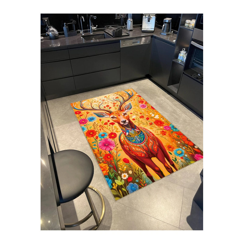 Tapis décoratif à motif tapisserie, Rectangle 2 pi 4 po x 4 pi