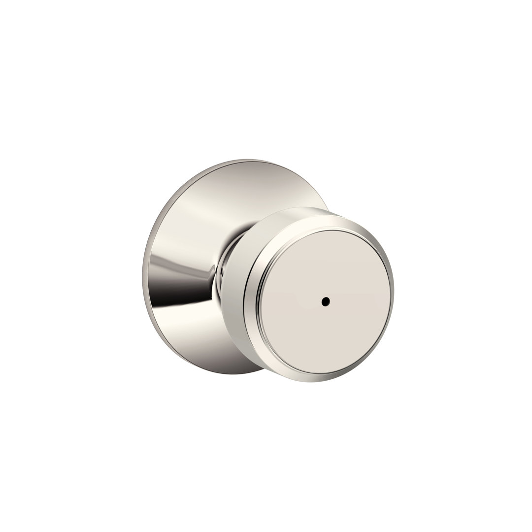 Bowery Privacy Knob (Bed & Bath) Schlage Finish: Polished Nickel