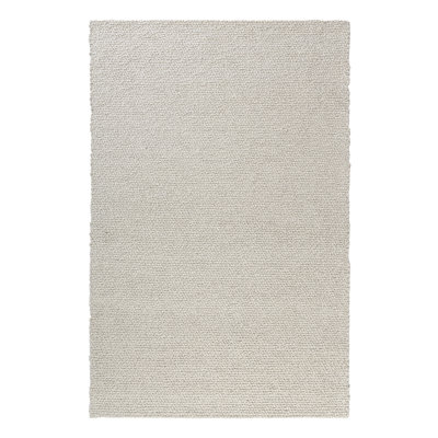 Contemporary Solid Striped Hand-Made Hand-Woven 100% Wool Area Rug