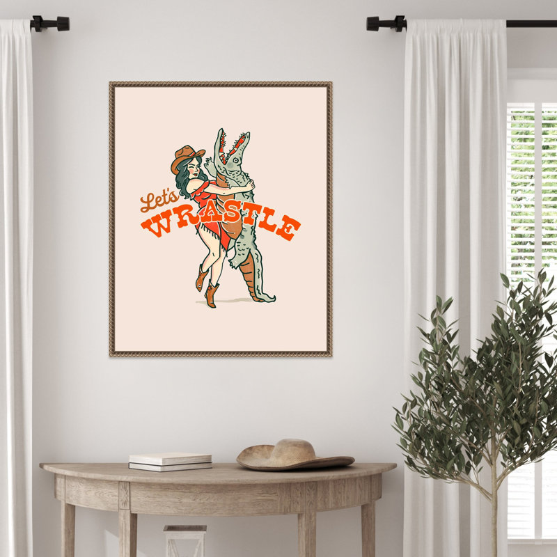 «Lets Wrastle» par The Whiskey Ginger, reproduction d'art sur toile encadrée