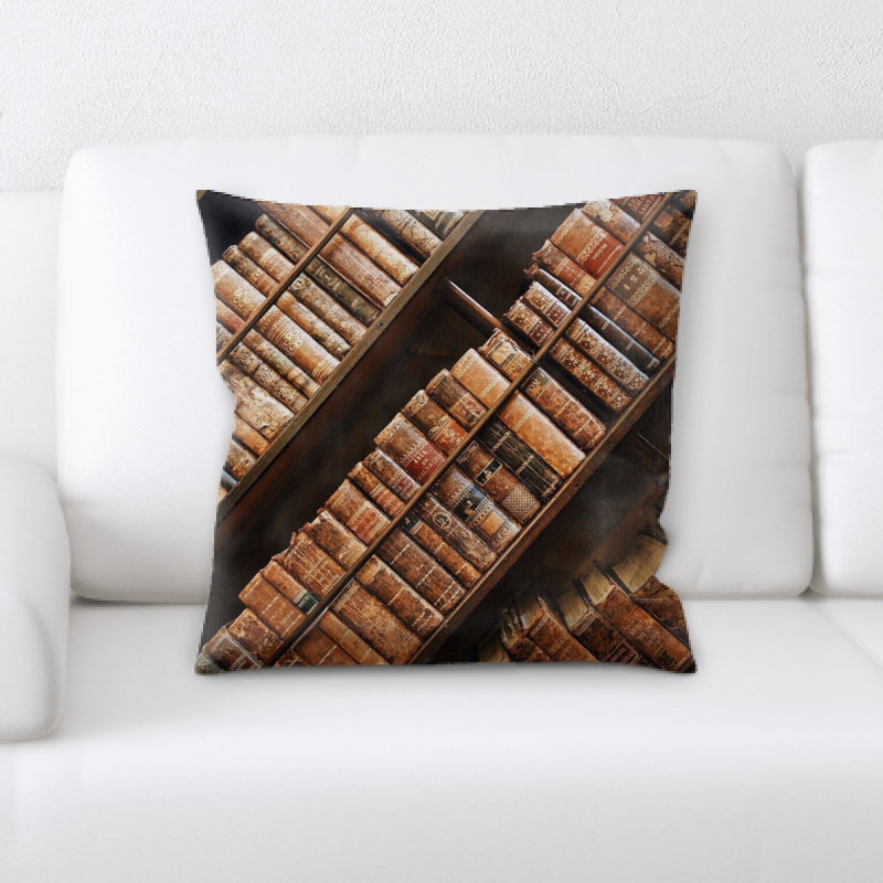 Housse et insert de coussin carré Livres