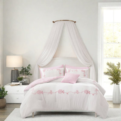 Gingham and Floral Comforter Set
