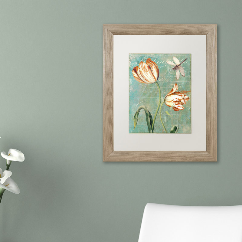 "tulipes ablaze i" par, impression encadrée Jadaya, Noir, H 20 po x l 16 po, Toile avec cadre brun