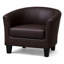 Fauteuil d'appoint en similicuir chocolat-132793177