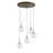 Luminaire suspendu carré en grappe 5 lumières Thiede