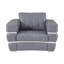  Fauteuil en cuir italien gris ardoise foncé avec accents blancs-1267307143