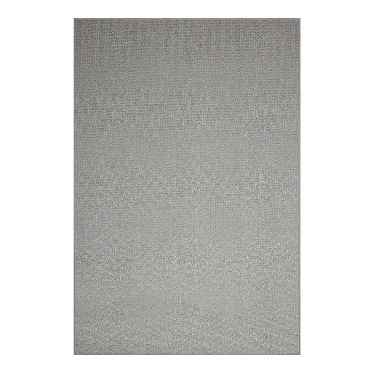 Zapheira Solid Color Machine Woven Polyester Area Rug in Gray