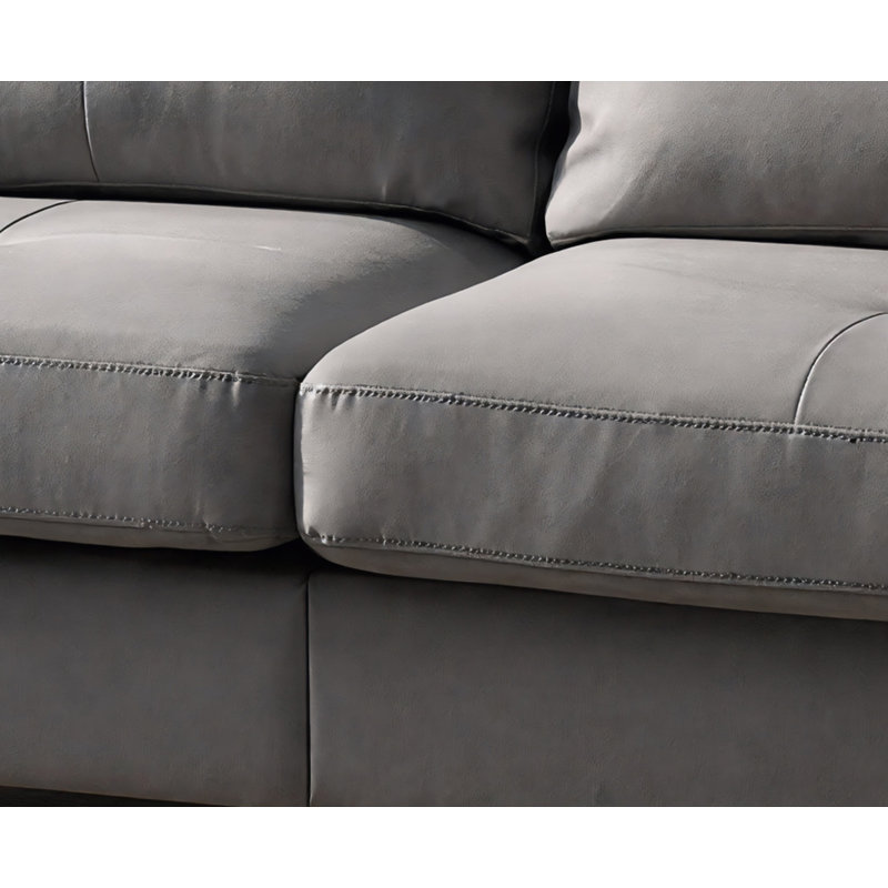 Ritter Modular Gray Sofa Faux Leather, Gray