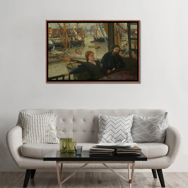 «Wapping», reproduction d'art sur toile encadrée, 32 po x 48 po, Toile avec cadre, Brun