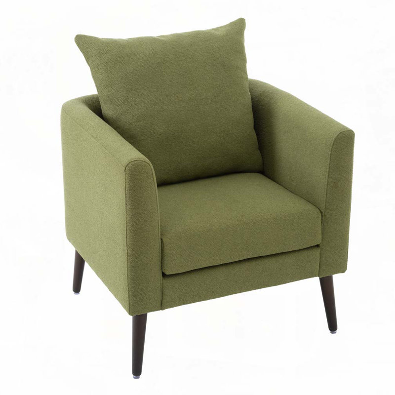 Fauteuil rembourré avec coussin, Olive