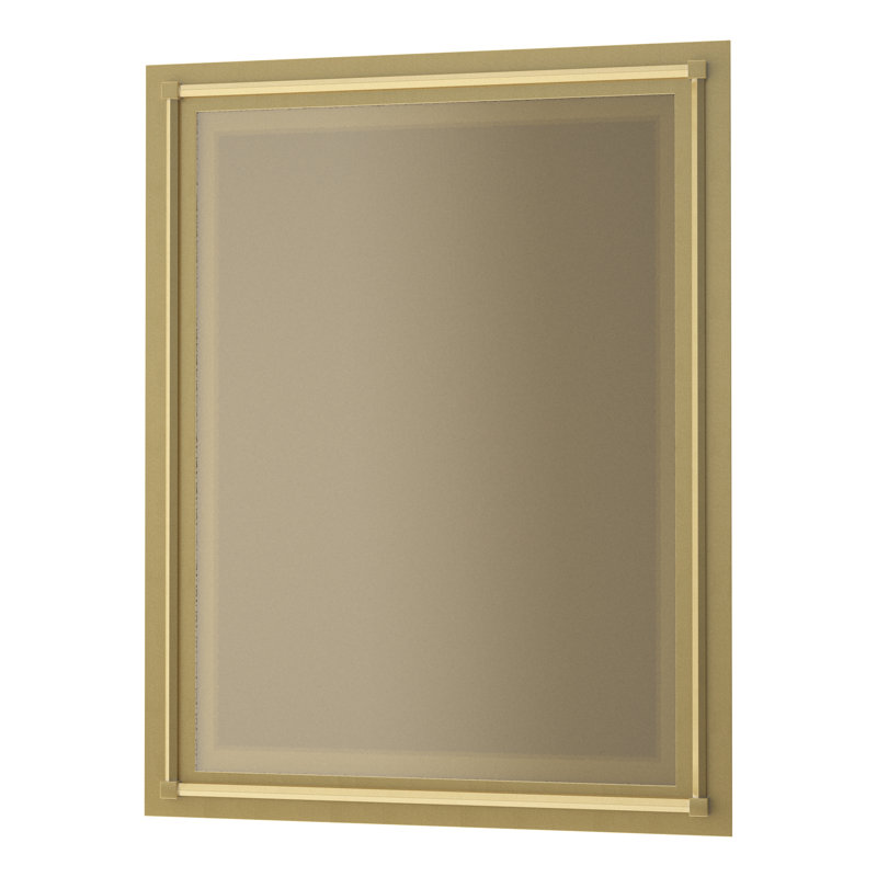 Rook Industrial Beveled Accent Mirror, Modern Brass