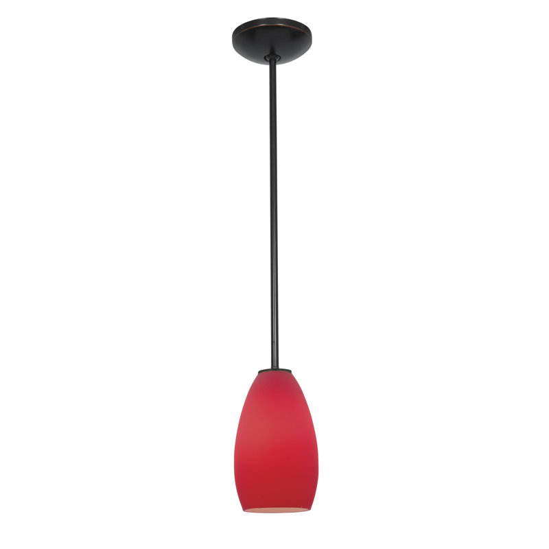 Carballo 1 - Light Single Pendant, Red, Oil Rubbed Bronze