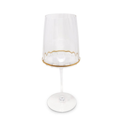 Verres à eau avec rebord doré, 6 pièces