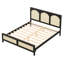 Lit plateforme en bois avec tête de lit et pied de lit en rotin Eldrin-125427573-125427574