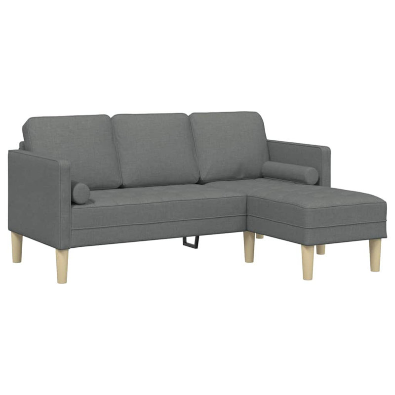 Ensemble de canapé vidaXL avec coussin en polyester gris foncé, Gris foncé