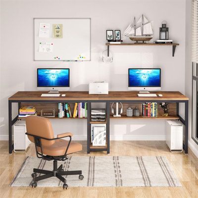 Bureau double 78,7 "pour deux personnes avec tablettes (sans la chaise)