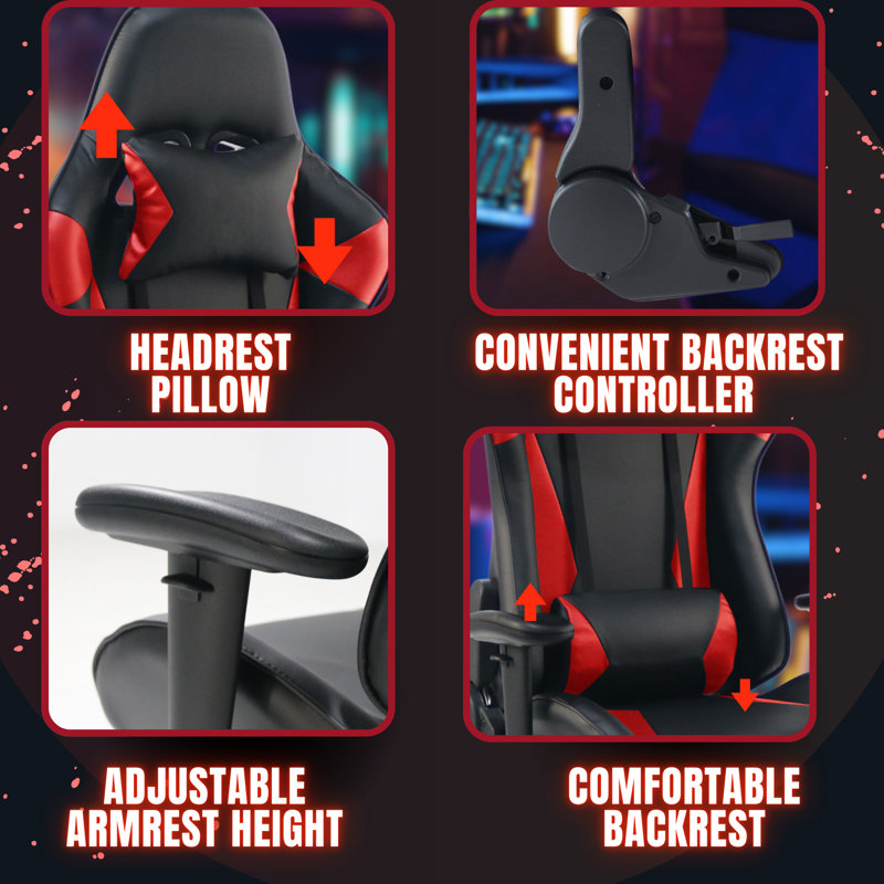 Fauteuil de jeu inclinable ergonomique Inbox, Similicuir crème