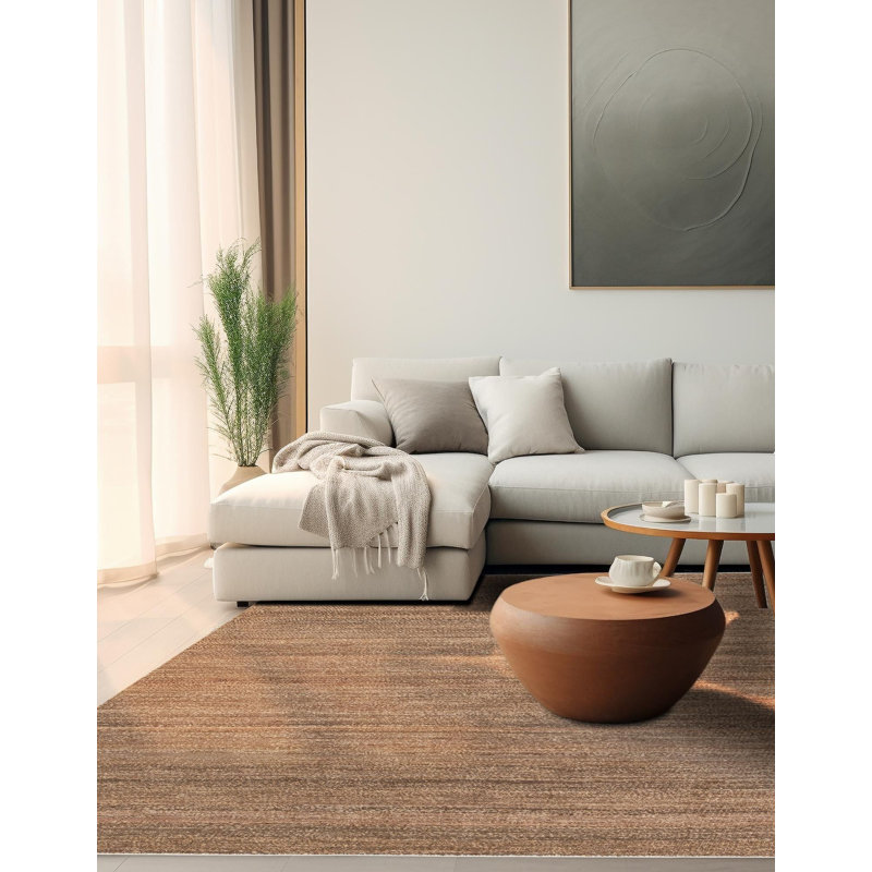 Tapis uni / rayé Durah, Carré 4 pi 1 po