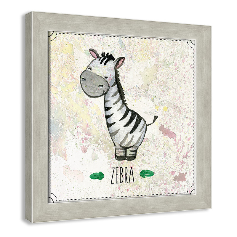 Jungle Day 4' Wall Decal, Warm Silver Flat Framed, 12" H x 12" W x 0.6" D