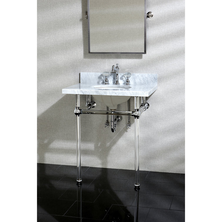 Templeton 33" Tall Oval Console Bathroom Sink with Overflow