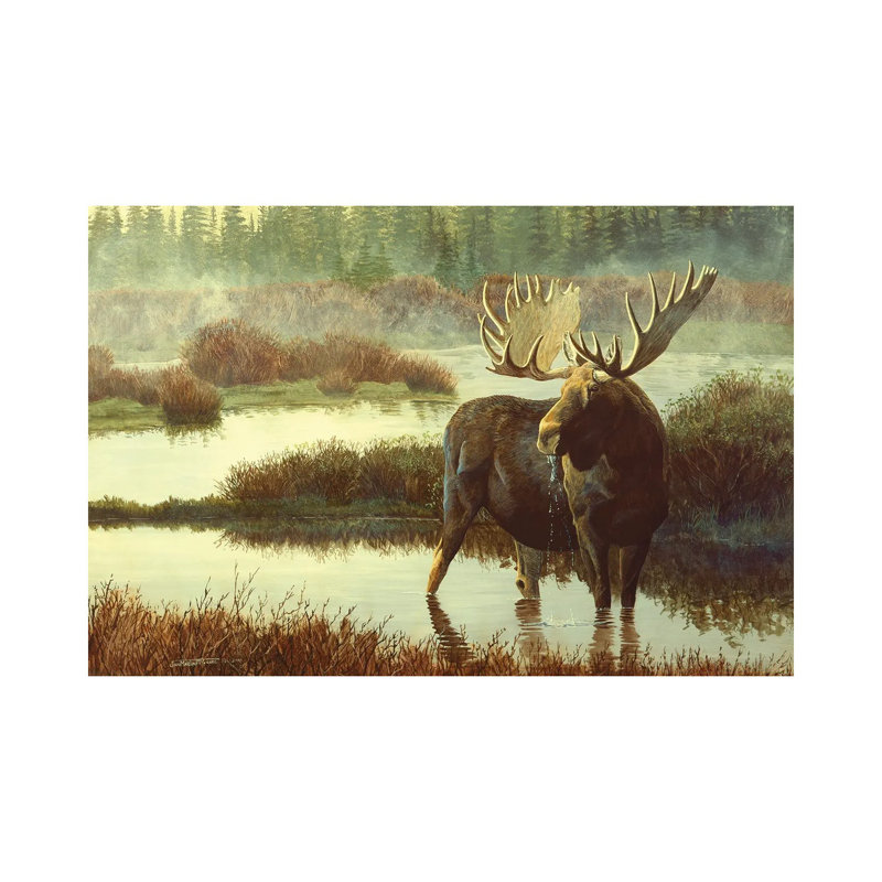 Moose by Jan Martin Mcguire - Wrapped Canvas Gallery-Wrapped Canvas Giclée, 20.32 cm H x 30.48 cm W